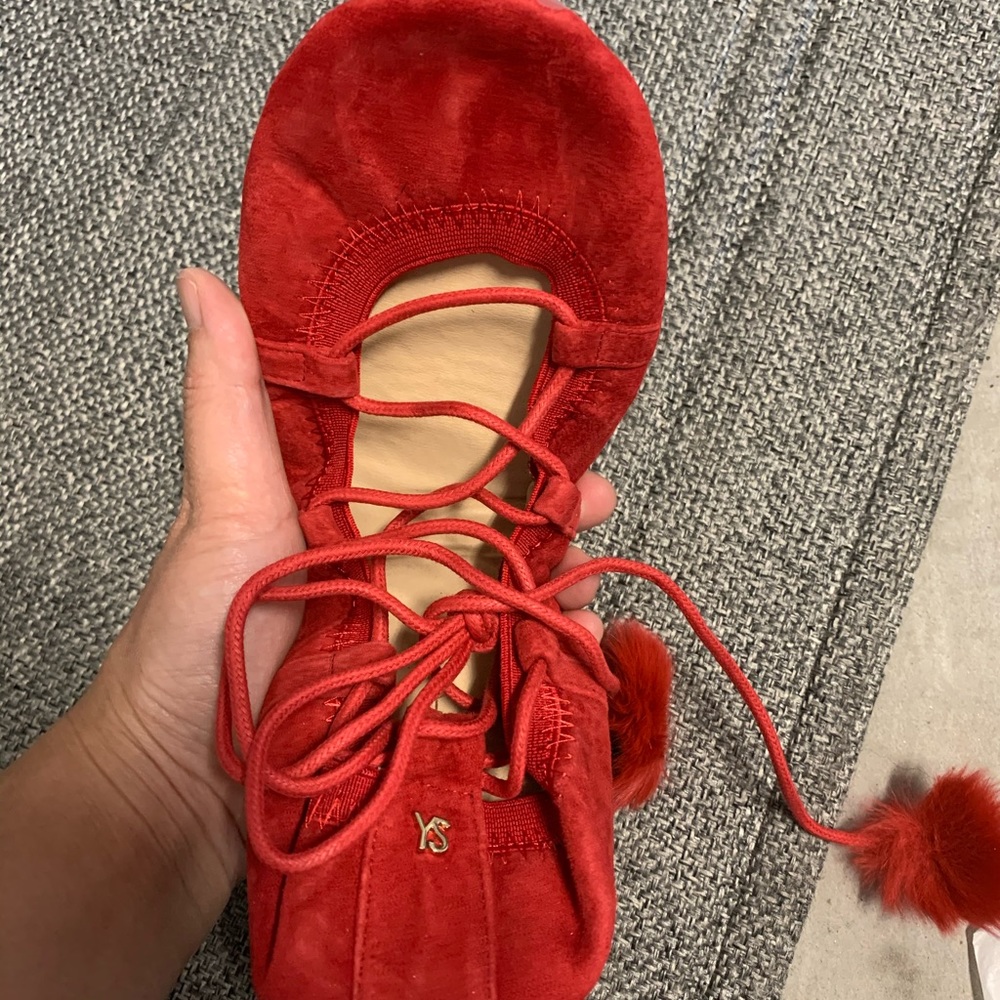 Yosi Samra red tie up shoes